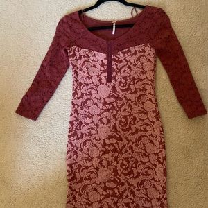 Free People Lacey Burgundy dress